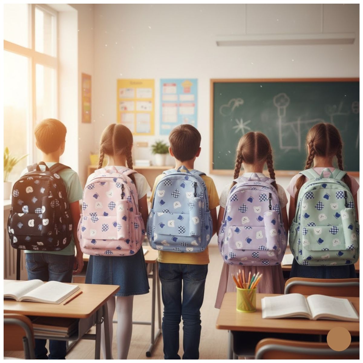 Mochila Estilo Osito Parcheado