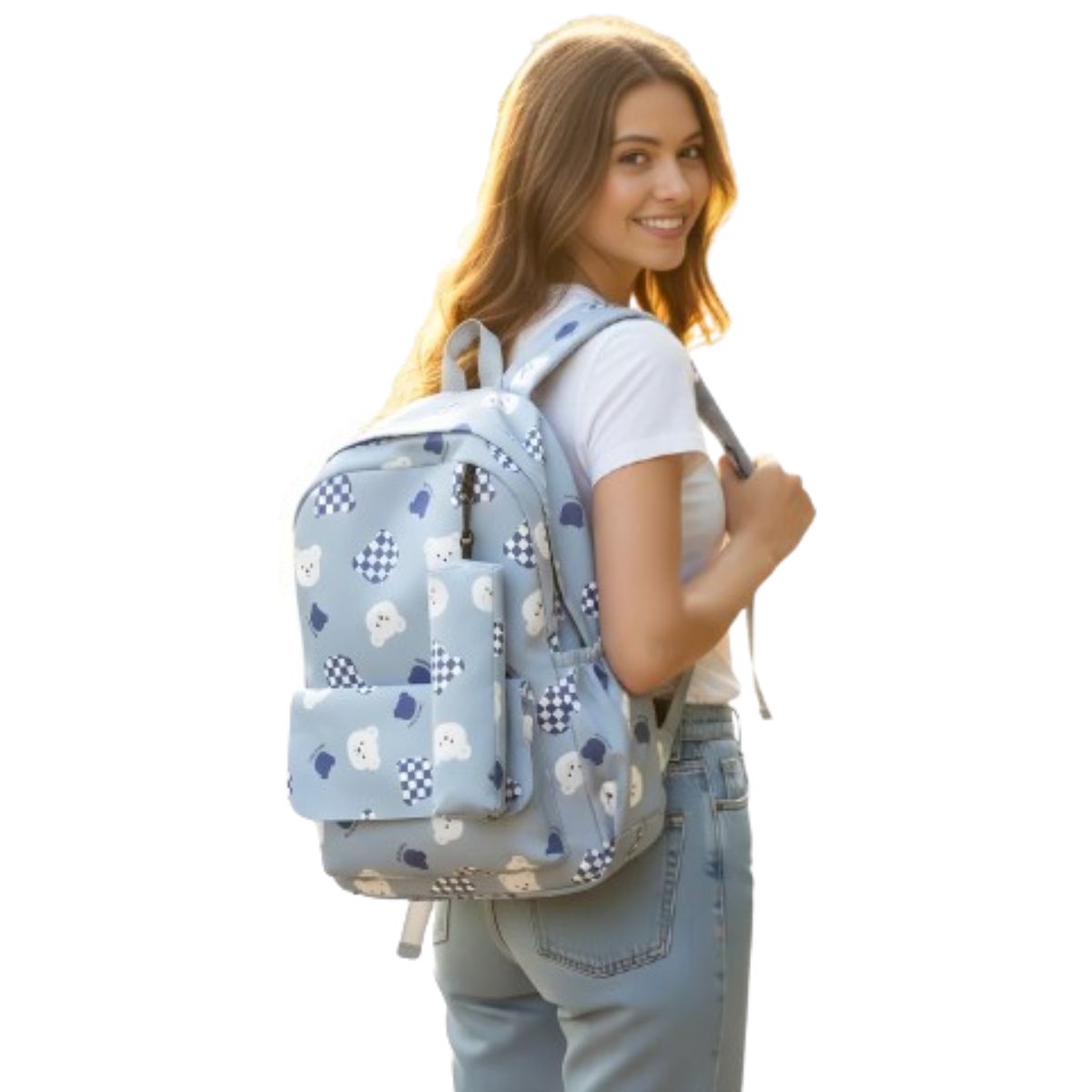 Mochila Estilo Osito Parcheado