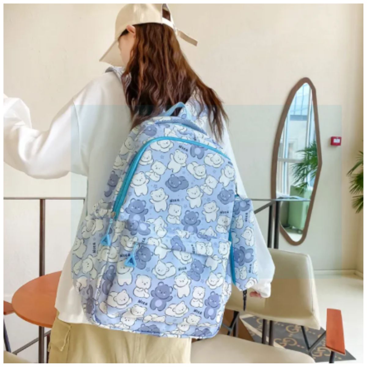 Mochila Estilo Lluvia Ositos Bicolor